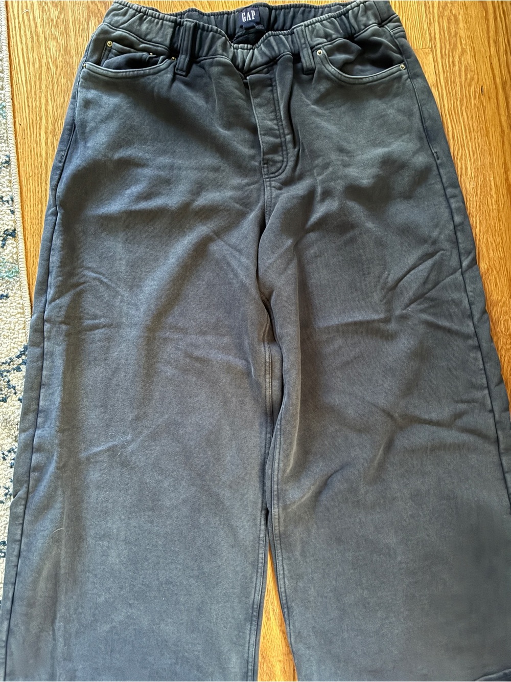 GAP Wide Leg Casual Pants in Charcoal Gray